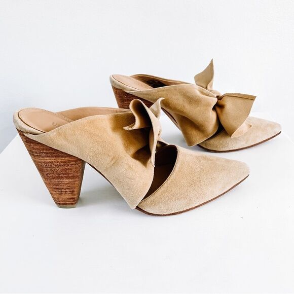Ulla Johnson Heel Suede Lucia Bow Mule - Picture 5 of 9
